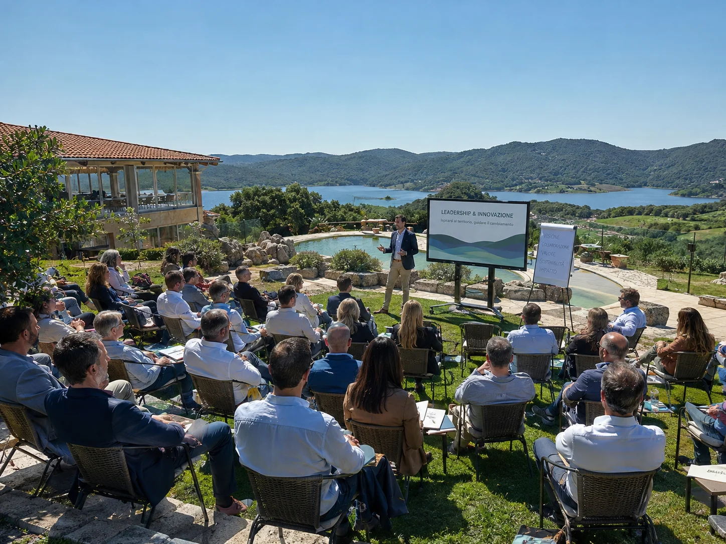 Symbolbild eines Seminars in mediterraner Landschaft
